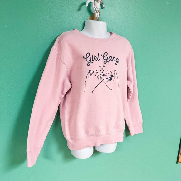 The Wishing Elephant Girls Light Pink "Girl Gang" Crewneck Size 7 - Picture 5 of 8